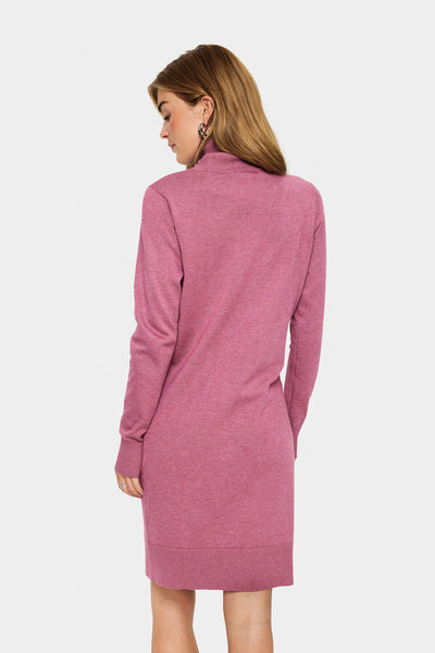 U6801, MilaSZ Rollneck Dress Red Violet Melange - 30501696 Thumbnail