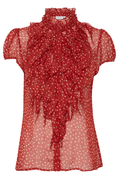LiljaSZ Drea SS Shirt Tango Red Drea Dot - 30510102 Thumbnail