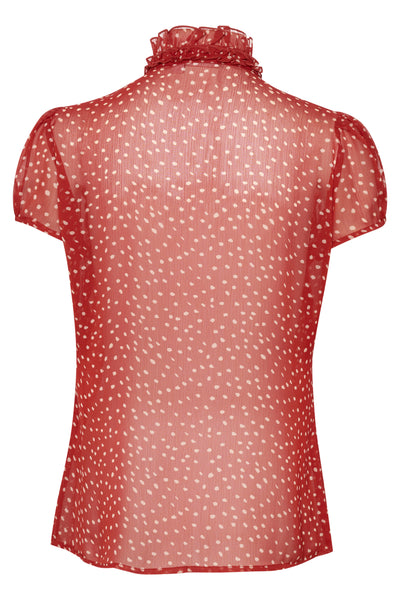 LiljaSZ Drea SS Shirt Tango Red Drea Dot - 30510102 Thumbnail