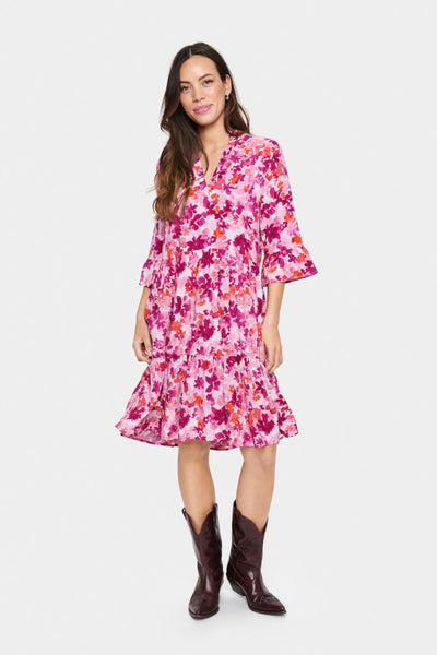 EdaSZ Dress Pink Multi Painted Flowers - 30510220 Thumbnail
