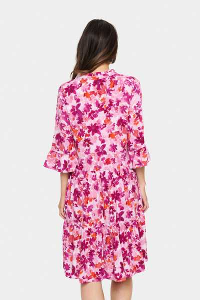 EdaSZ Dress Pink Multi Painted Flowers - 30510220 Thumbnail