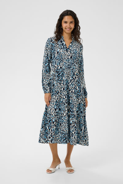 EdaSZ Maxi Dress Babys Breath Blue Animal - 30511115 Thumbnail