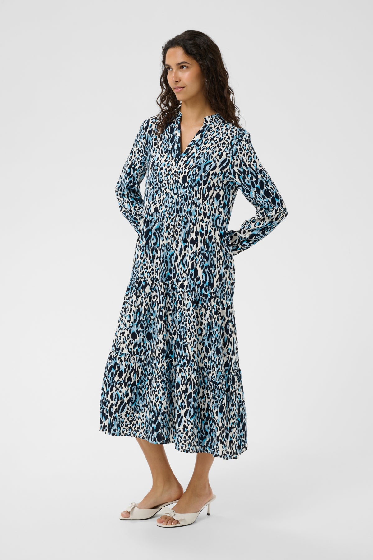 EdaSZ Maxi Dress Babys Breath Blue Animal - 30511115