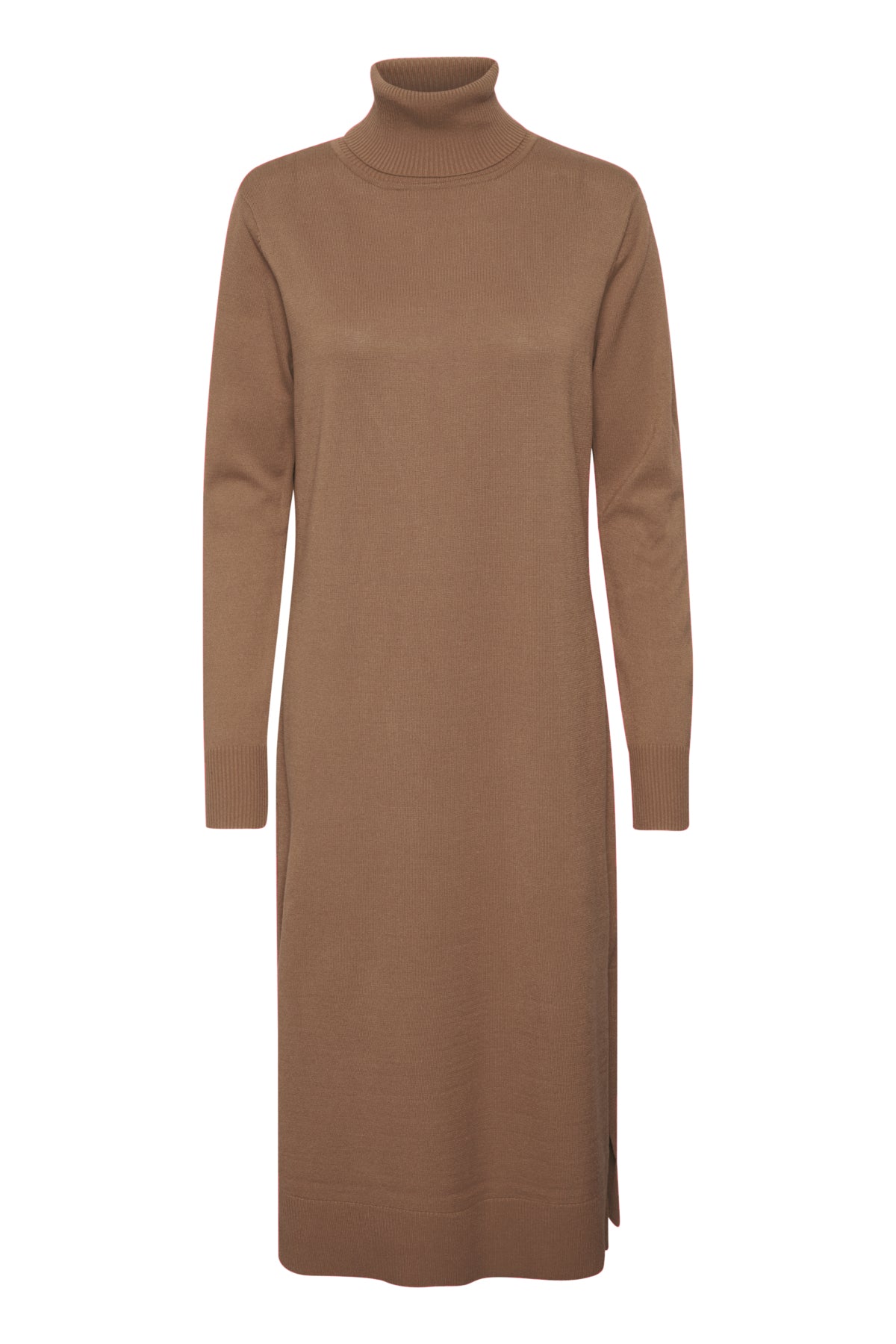 MilaSZ Roll Neck Long Dress Shitake Melange - 30511420
