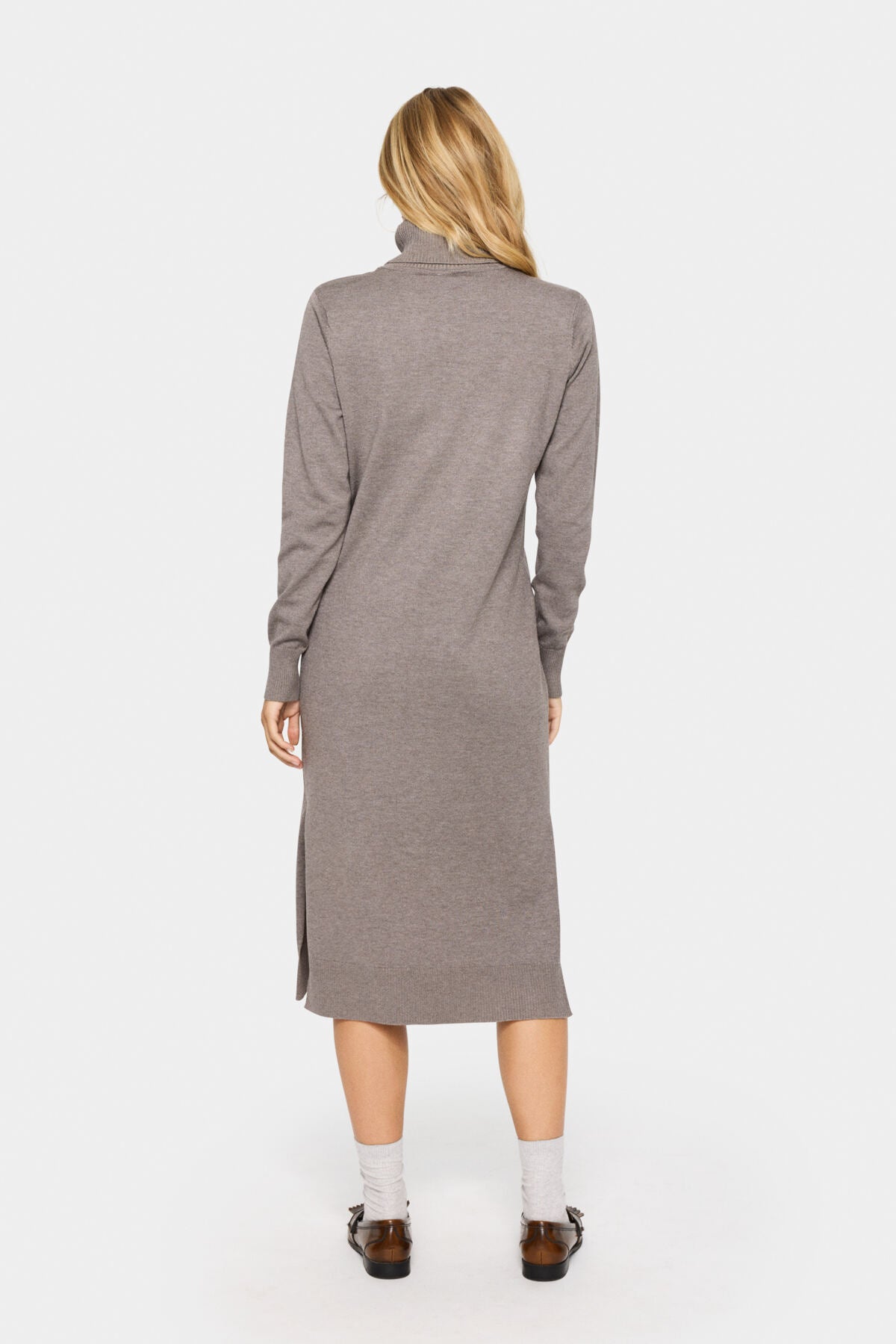 MilaSZ Roll Neck Long Dress Iron Melange - 30511420