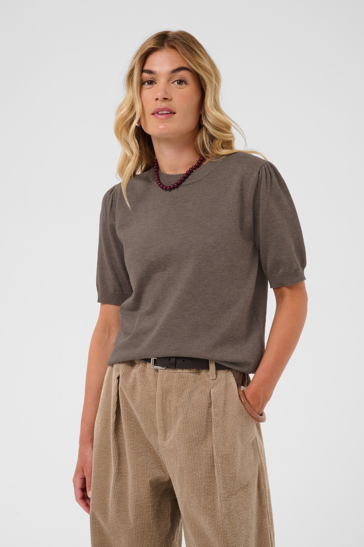 MilaSZ SS Pullover Mink Melange - 1914301 - 30511788