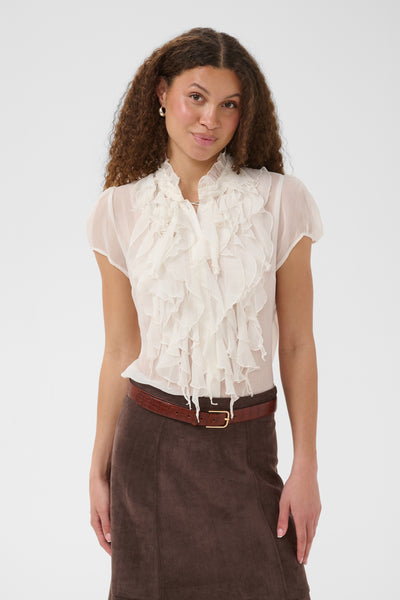 LiljaSZ Crinkle SS Shirt Ice - 30512464 Thumbnail