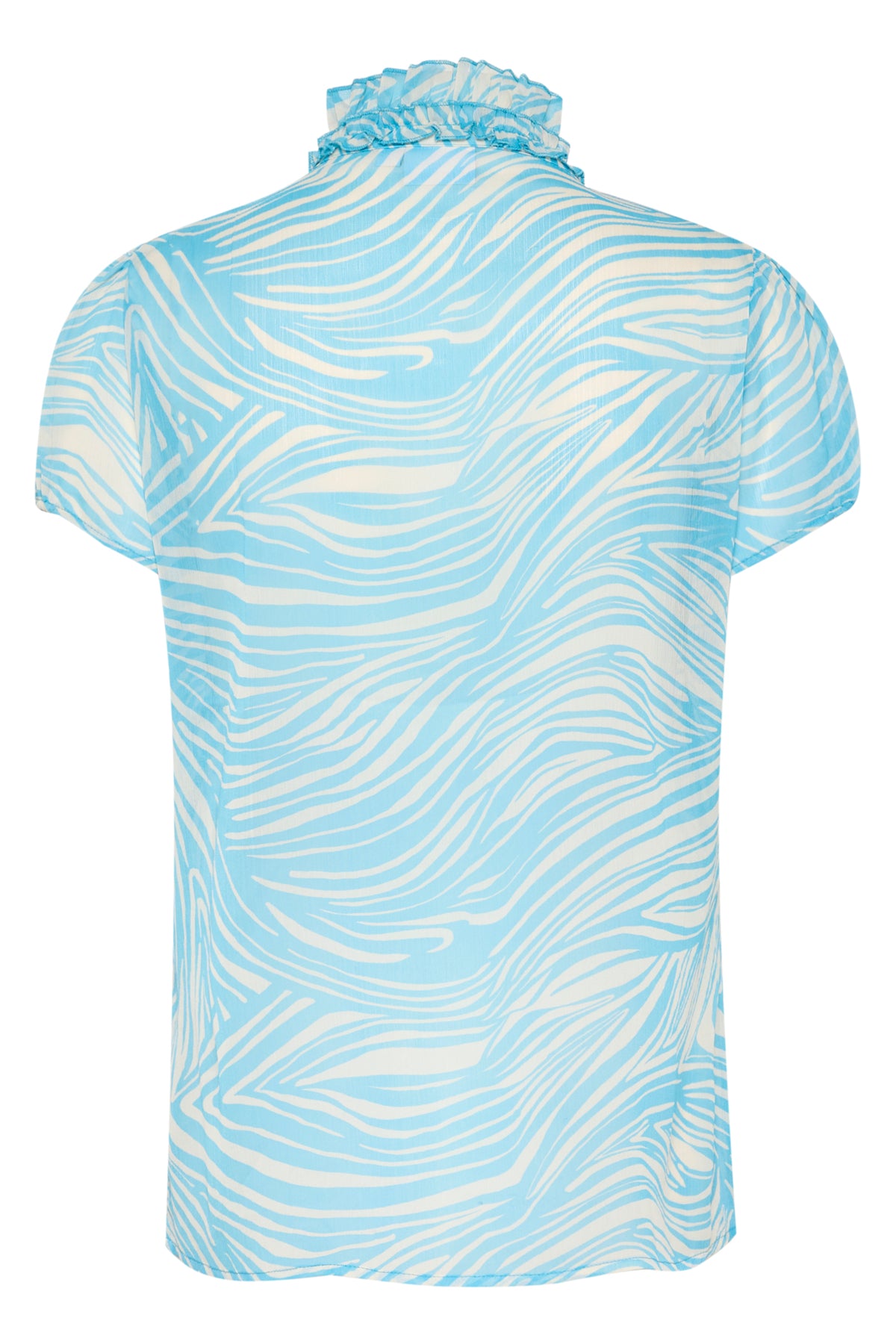 LiljaSZ Crinkle SS Shirt Blue Leaves Strokes - 30512464