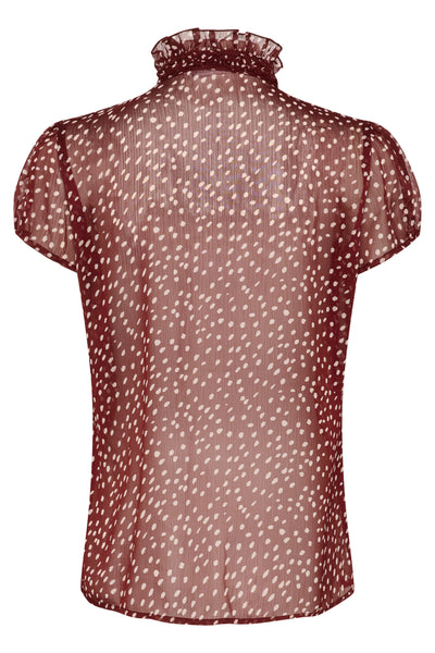 LiljaSZ Crinkle SS Shirt Windsor Wine Drea Dot - 30512464 Thumbnail