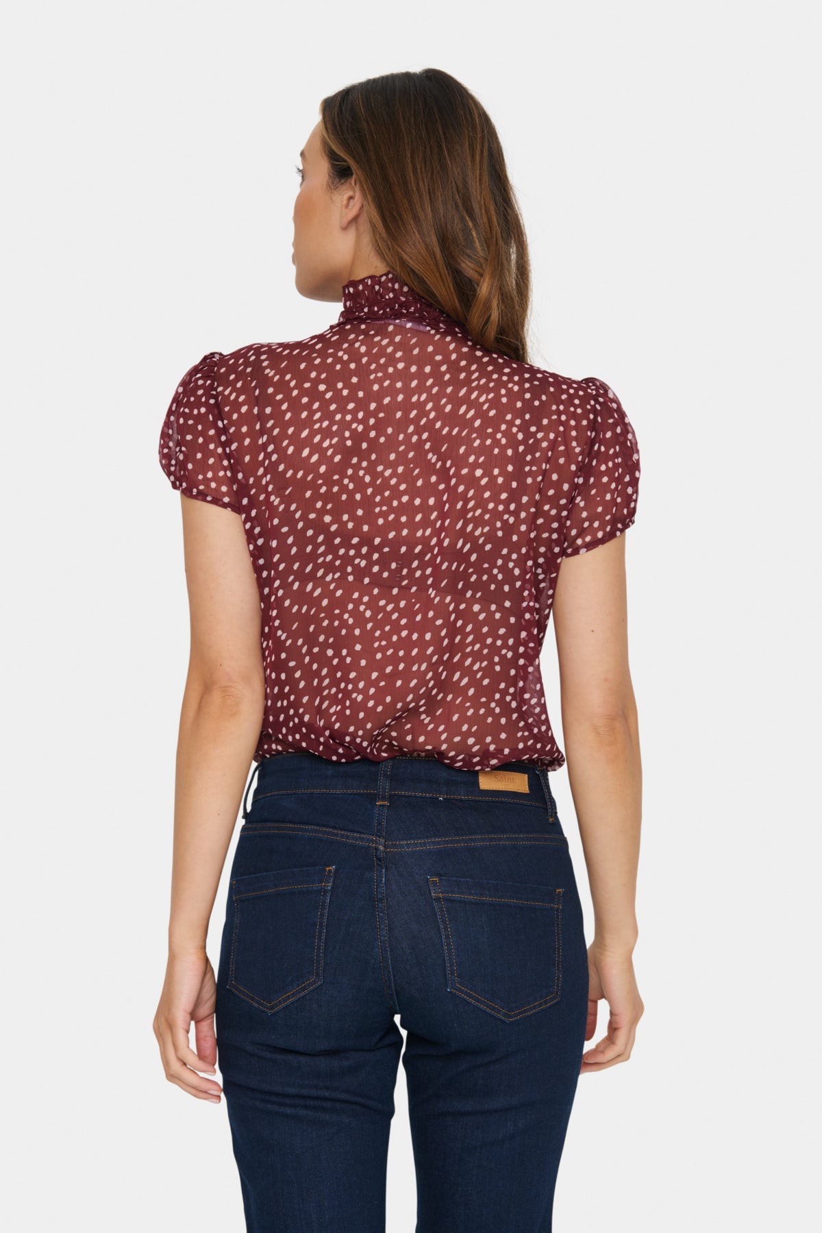 LiljaSZ Crinkle SS Shirt Windsor Wine Drea Dot - 30512464