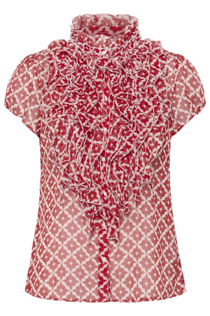 LiljaSZ Crinkle SS Shirt Emboldened Maroc Tiles - 30512464