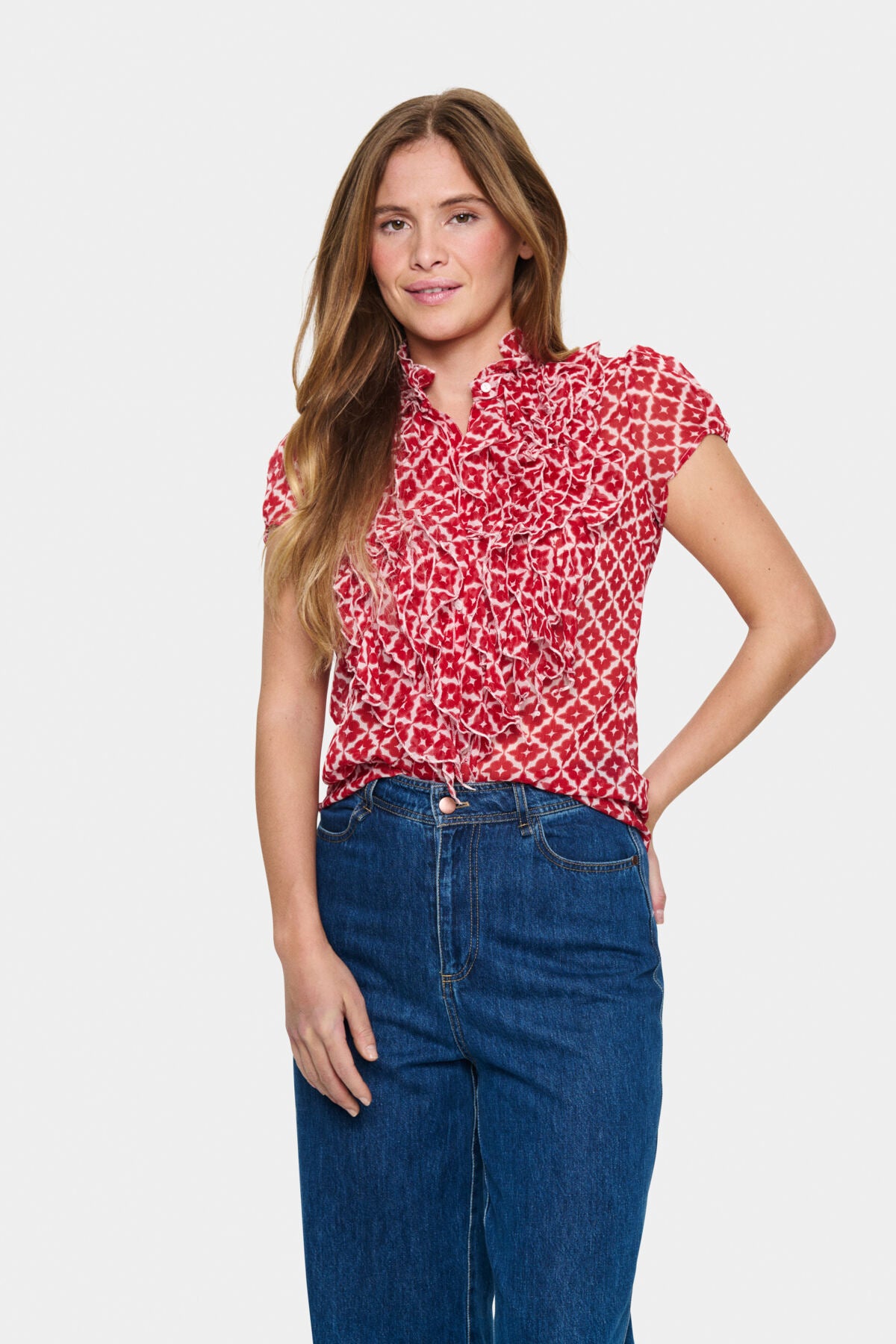 LiljaSZ Crinkle SS Shirt Emboldened Maroc Tiles - 30512464