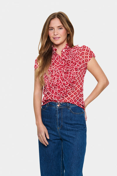 LiljaSZ Crinkle SS Shirt Emboldened Maroc Tiles - 30512464 Thumbnail