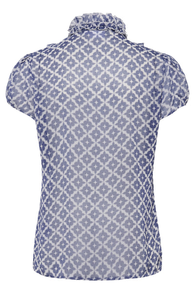 LiljaSZ Crinkle SS Shirt BlueIndigo Maroc Tiles - 30512464 Thumbnail