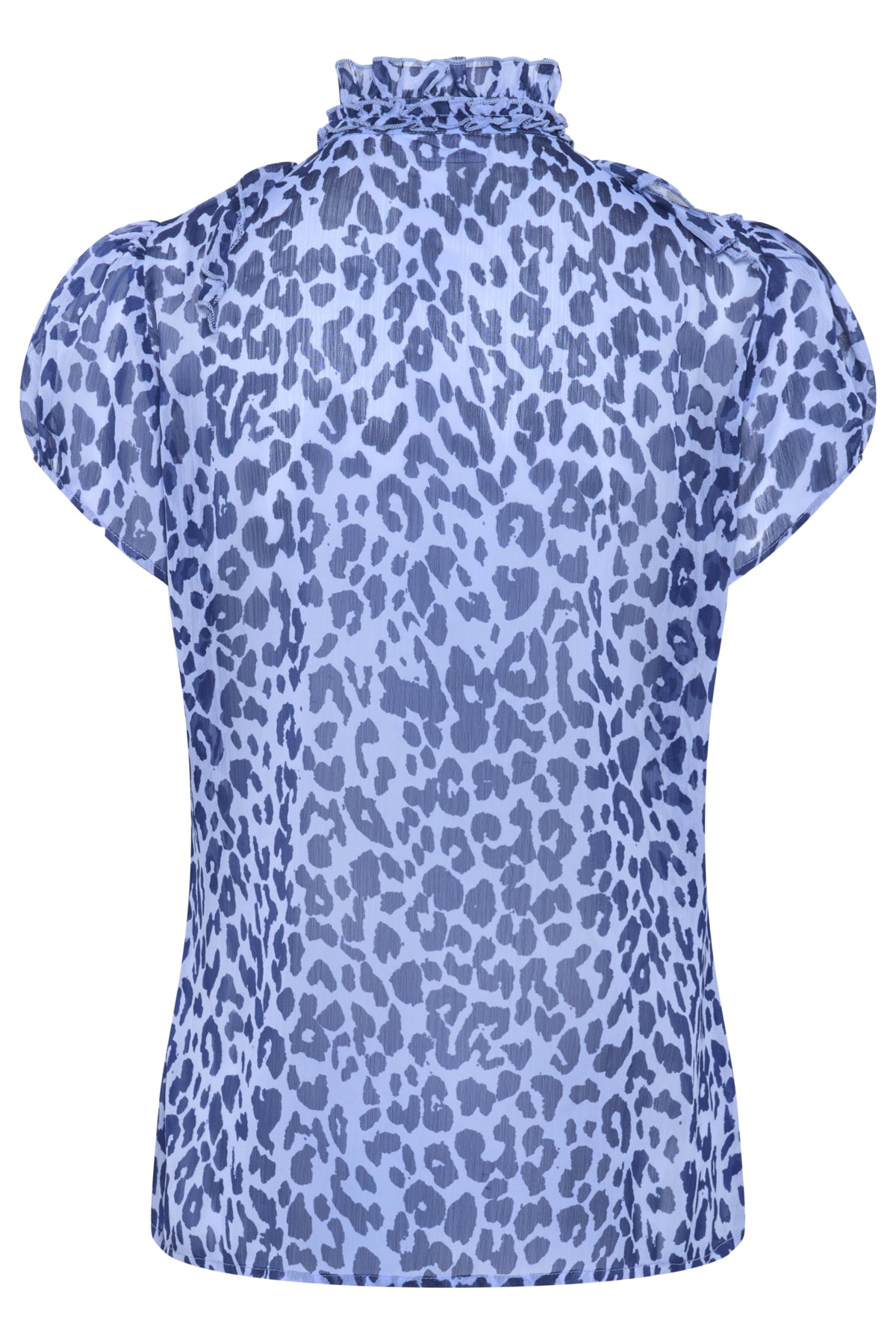 LiljaSZ Crinkle SS Shirt Hydrangea Midnight Leopard - 30512464