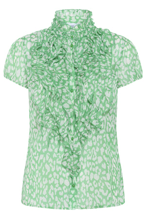 LiljaSZ Crinkle SS Shirt Jelly Bean Ice Leopard - 30512464