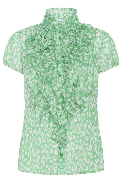 LiljaSZ Crinkle SS Shirt Jelly Bean Ice Leopard - 30512464 Thumbnail