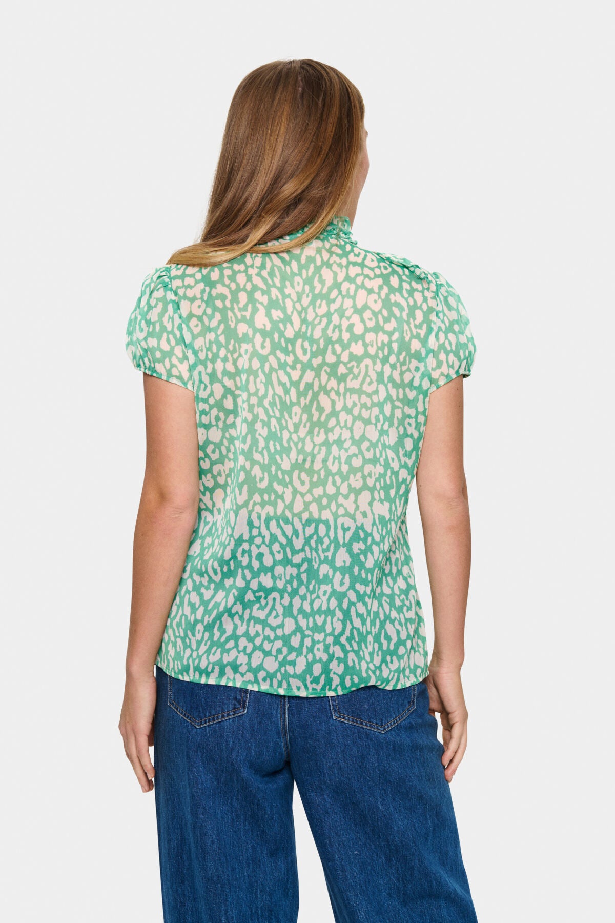 LiljaSZ Crinkle SS Shirt Jelly Bean Ice Leopard - 30512464