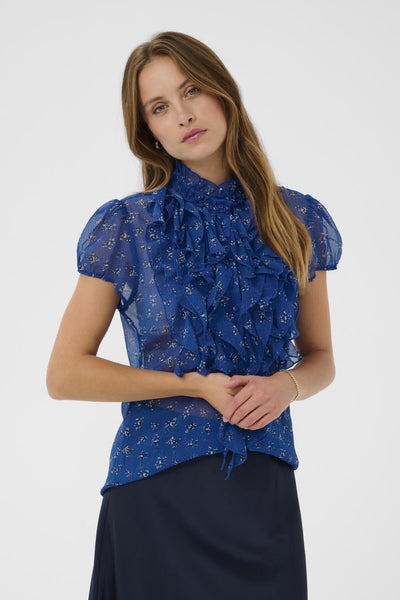 LiljaSZ Crinkle SS Shirt Crimson Mini Floral - 304542 - 30512464 Thumbnail