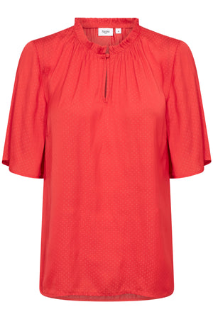 BrianaSZ Flared Blouse Flame Scarlet - 30512528