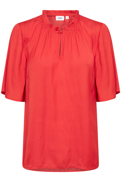 BrianaSZ Flared Blouse Flame Scarlet - 30512528 Thumbnail