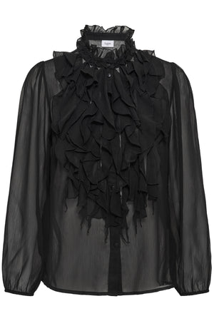 LiljaSZ Crinkle LS Shirt Black - 30512627