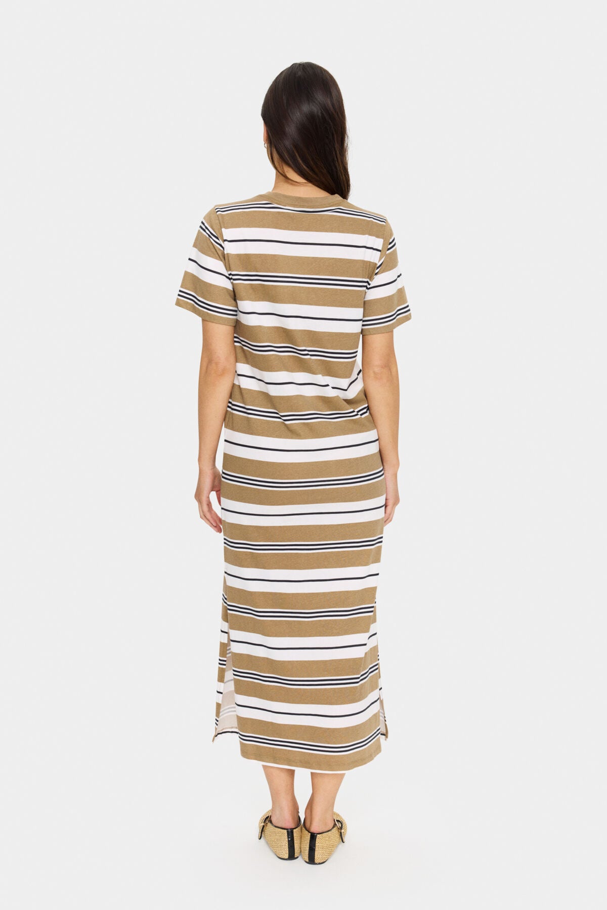 FariaSZ T-Shirt Dress Kelp Ice Black Stripe - 30513436