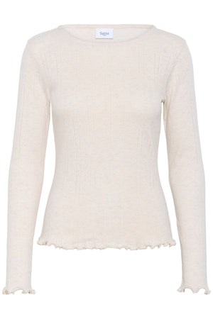 GruSZ Blouse Brown Rice Melange - 30513540