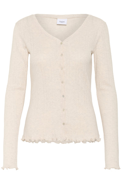 GruSZ Cardigan Brown Rice Melange - 30513541 Thumbnail