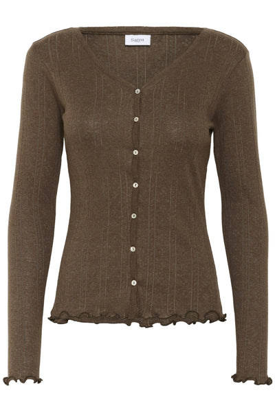 GruSZ Cardigan Fondue Fudge Melange - 30513541 Thumbnail
