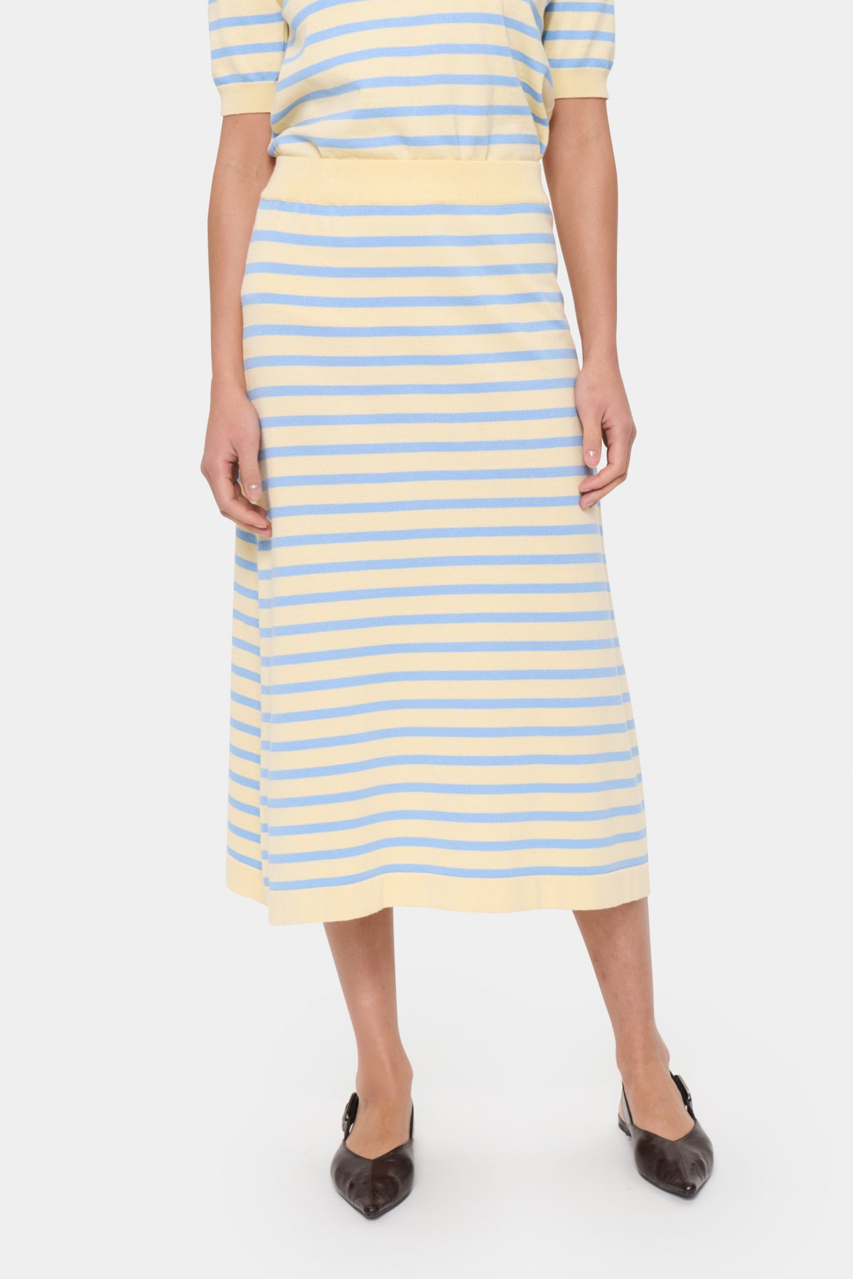MilaSZ Striped Skirt Lemon Hydrangea Stripe - 30513694
