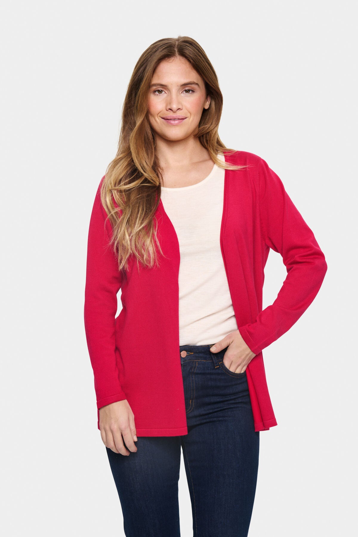 KilaSZ Open Mid Cardigan Viva Magenta - 30513713
