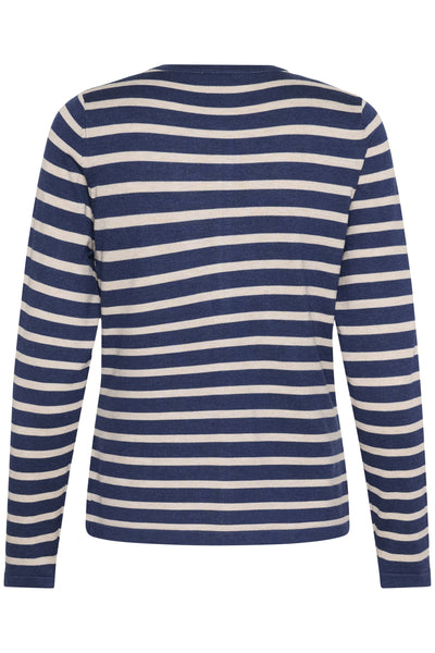 MilaSZ Striped Cardigan Pageant Gray Morn Stripe - 30513767 Thumbnail