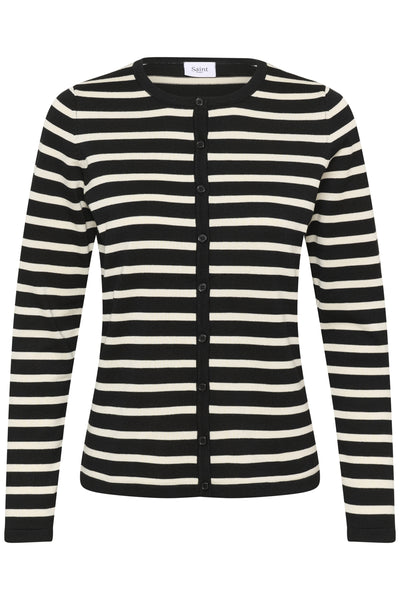 MilaSZ Striped Cardigan Black Seedpearl Stripe - 30453 - 30513767 Thumbnail