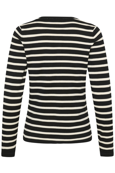 MilaSZ Striped Cardigan Black Seedpearl Stripe - 30453 - 30513767 Thumbnail