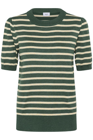 MilaSZ SS Striped Pullover June Brown Rice Stripe - 30513768