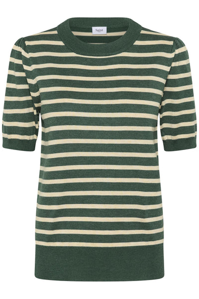 MilaSZ SS Striped Pullover June Brown Rice Stripe - 30513768 Thumbnail
