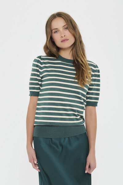 MilaSZ SS Striped Pullover June Brown Rice Stripe - 30513768 Thumbnail