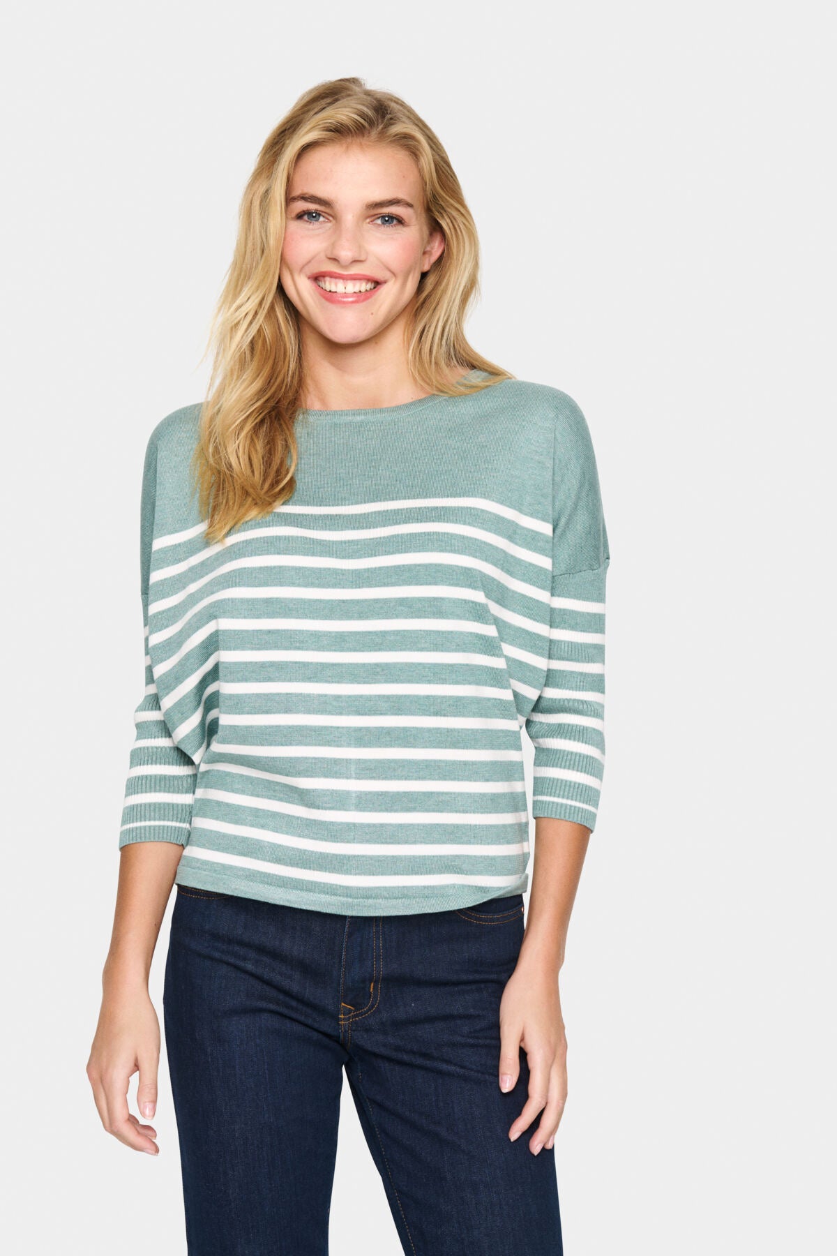 MilaSZ R-neck St. Pullover Blue Surf Melange - 30513769