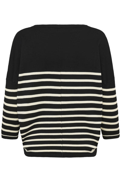 MilaSZ R-neck St. Pullover Black Seedpearl Stripe - 30453 - 30513769 Thumbnail