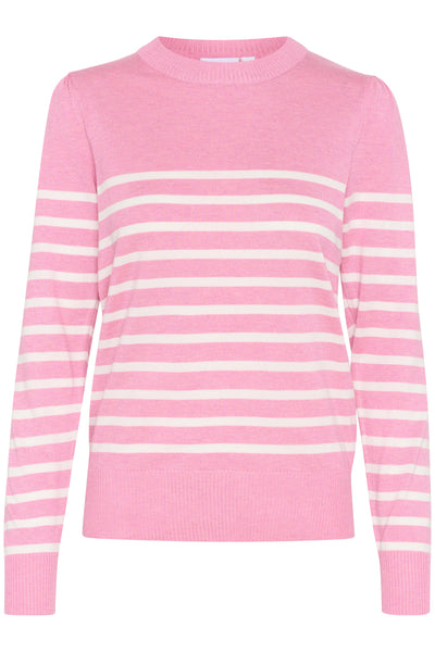 MilaSZ LS Striped Pullover Sea Pink Mel/Ice Stripe - 30513771 Thumbnail