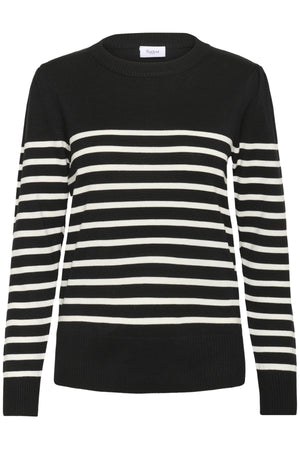MilaSZ LS Striped Pullover Black Seedpearl Stripe - 30453 - 30513771