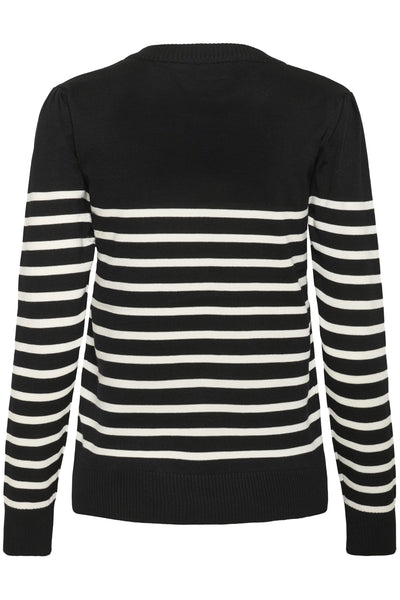MilaSZ LS Striped Pullover Black Seedpearl Stripe - 30453 - 30513771 Thumbnail