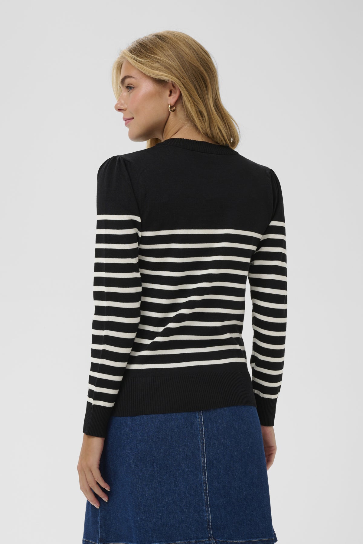 MilaSZ LS Striped Pullover Black Seedpearl Stripe - 30453 - 30513771