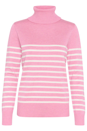 MilaSZ St. Rollneck Pullover Sea Pink Mel/Ice Stripe - 30513772