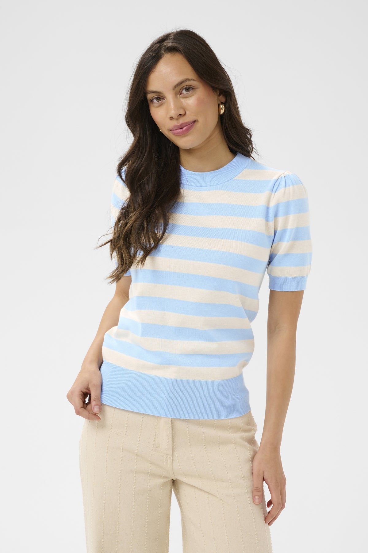 MilaSZ SS Block Stripe Pullove Cerulean Beige Block Stripe - - 30513931