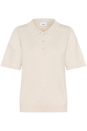 MilaSZ Polo SS Pullover Fog Melange - 30513958