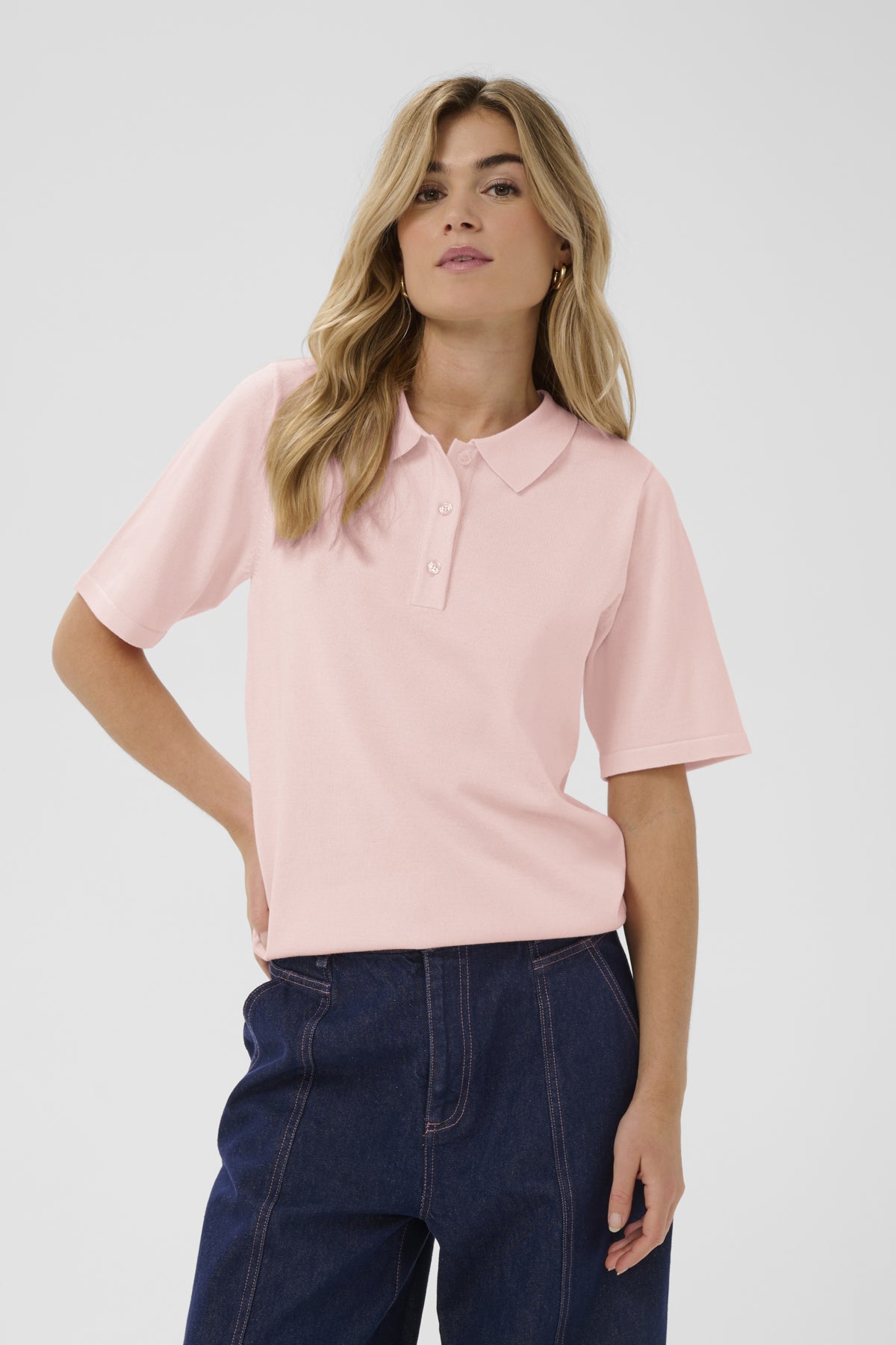 MilaSZ Polo SS Pullover Chalk Pink - 131904 - 30513958