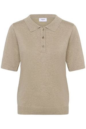 MilaSZ Polo SS Pullover Greige Melange - 1611091 - 30513958