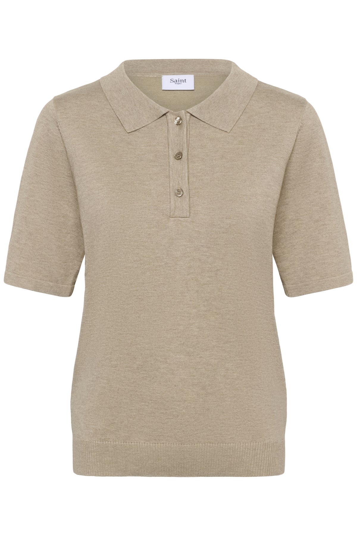 MilaSZ Polo SS Pullover Greige Melange - 1611091 - 30513958